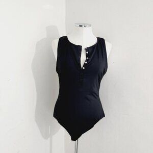 Andie "The Malibu" Black Button Front Swimsuit XLT